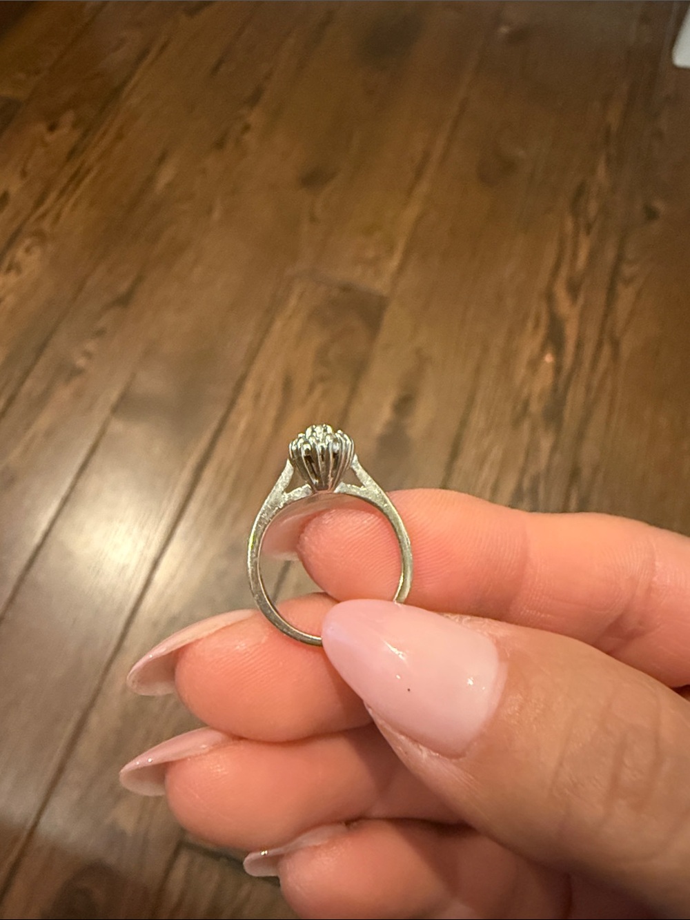 Delicate Cluster Diamond Ring - Picture 2 of 3
